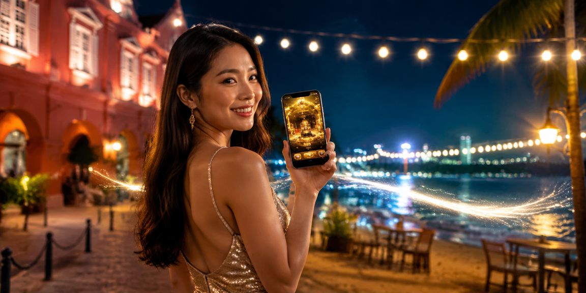 A casino app in Melaka displaying slot games on a mobile screen